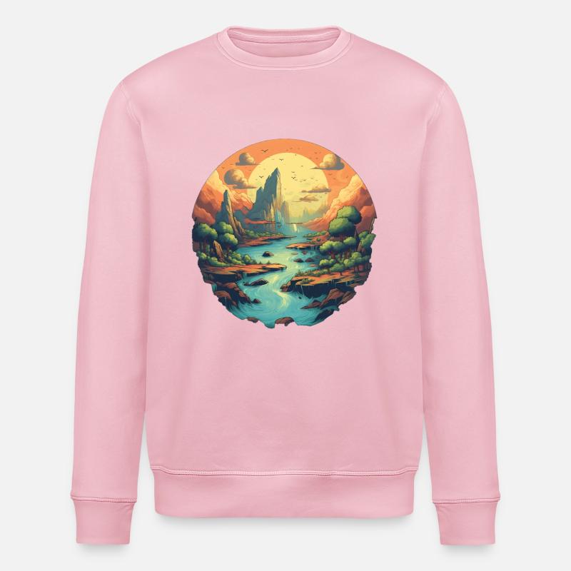 Landschaft - Stanley/Stella Unisex Bio-Sweatshirt ROLLER - Hellrosa