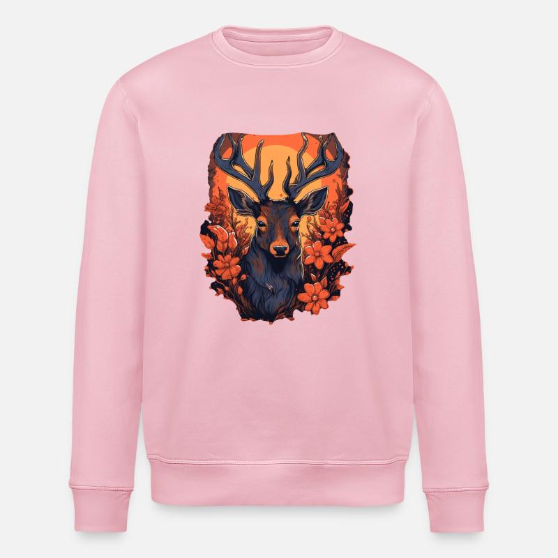 Cerf - Sweat bio ROLLER Stanley/Stella Unisexe - rose pâle