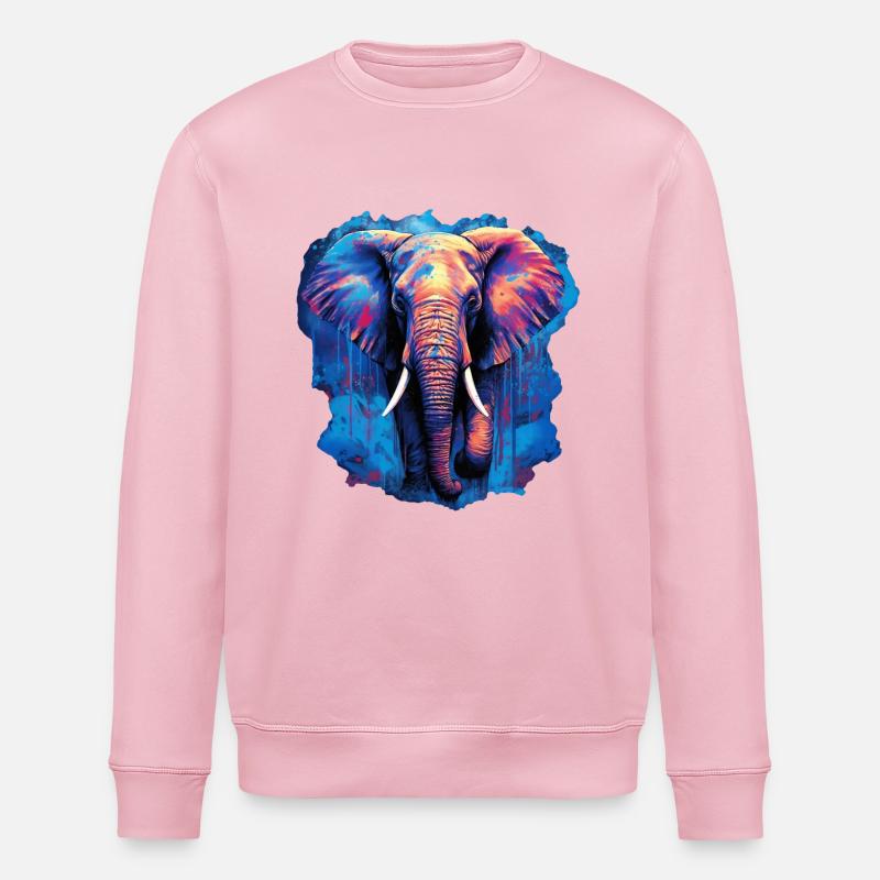 Éléphant - Sweat bio ROLLER Stanley/Stella Unisexe - rose pâle