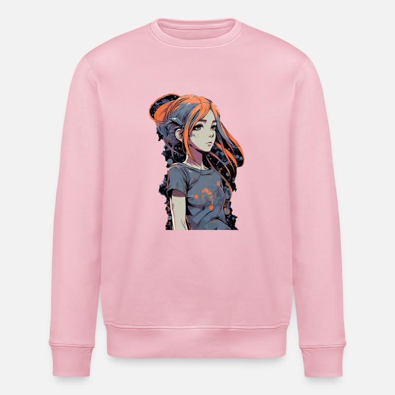 Anime Girl - Stanley/Stella Unisex Bio-Sweatshirt ROLLER - Hellrosa