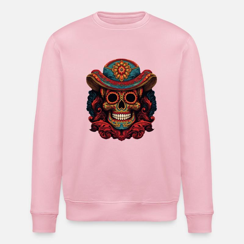 Cinco de Mayo Skull - Stanley/Stella Unisex Bio-Sweatshirt ROLLER - Hellrosa