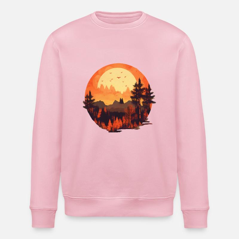 Herbstliche Landschaft - Stanley/Stella Unisex Bio-Sweatshirt ROLLER - Hellrosa