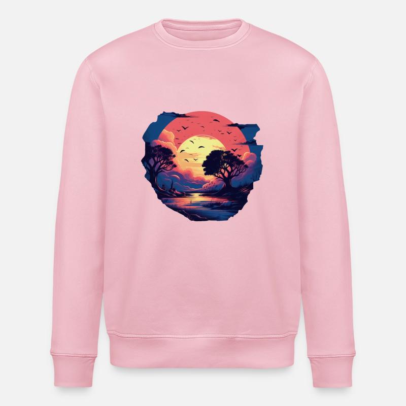 Landschaft - Stanley/Stella Unisex Bio-Sweatshirt ROLLER - Hellrosa