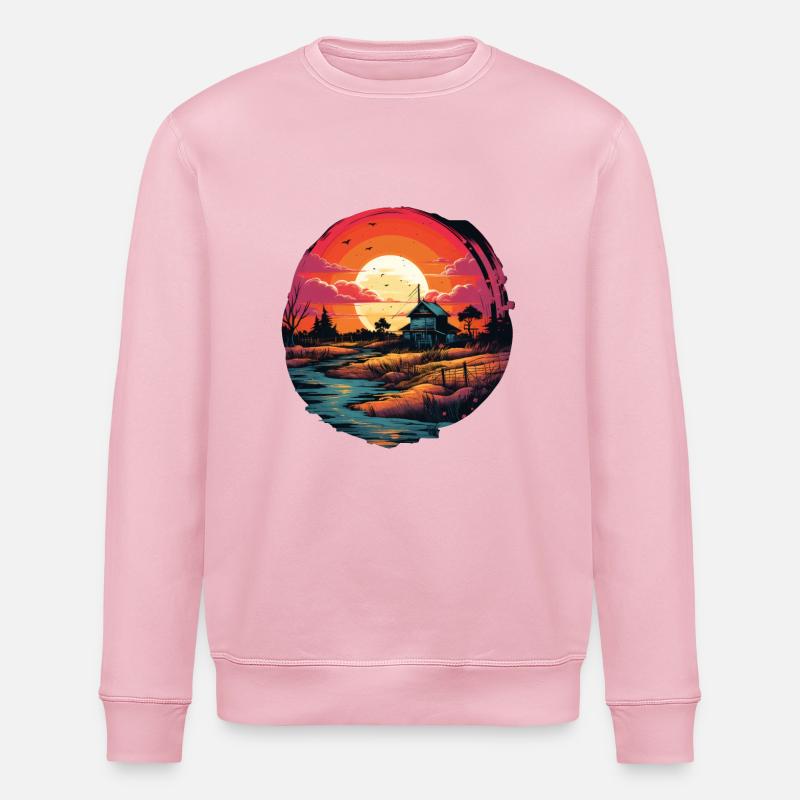 Paysage - Sweat bio ROLLER Stanley/Stella Unisexe - rose pâle