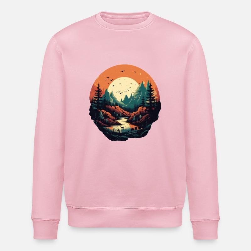 Landschaft - Stanley/Stella Unisex Bio-Sweatshirt ROLLER - Hellrosa