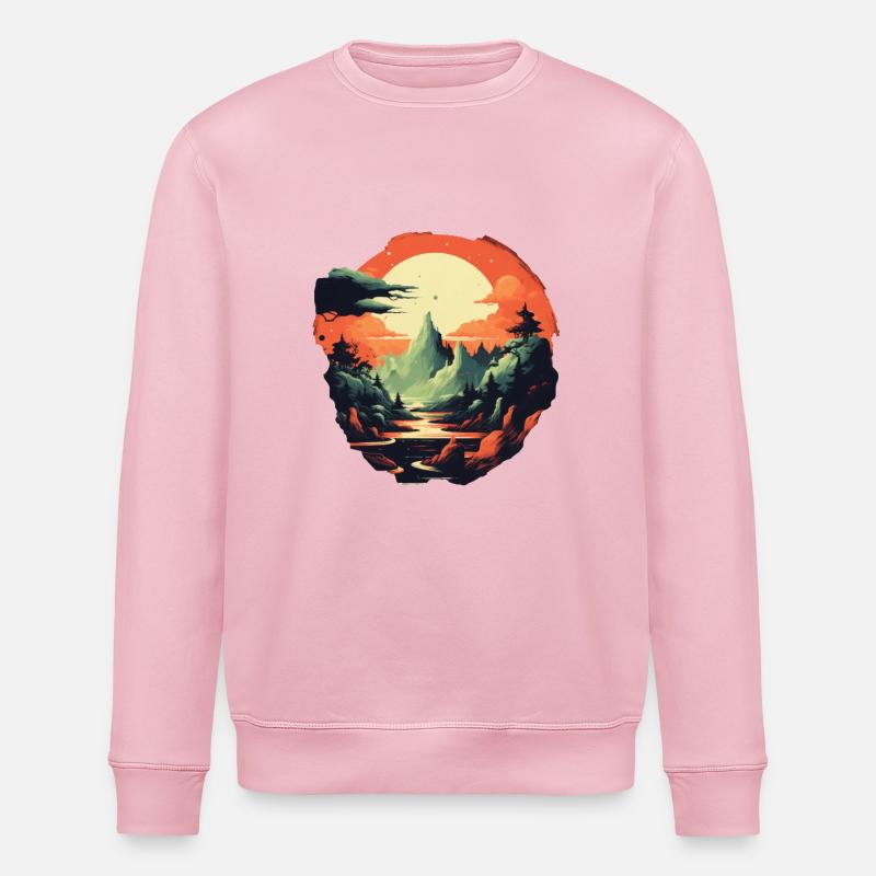 Landschaft - Stanley/Stella Unisex Bio-Sweatshirt ROLLER - Hellrosa