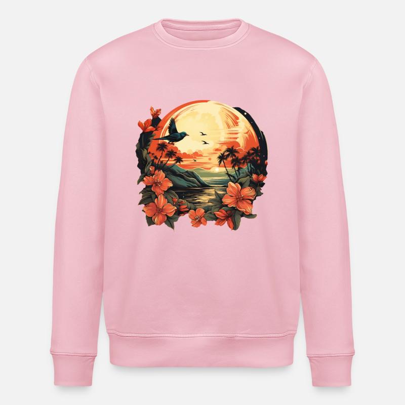 Tropisch - Stanley/Stella Unisex Bio-Sweatshirt ROLLER - Hellrosa