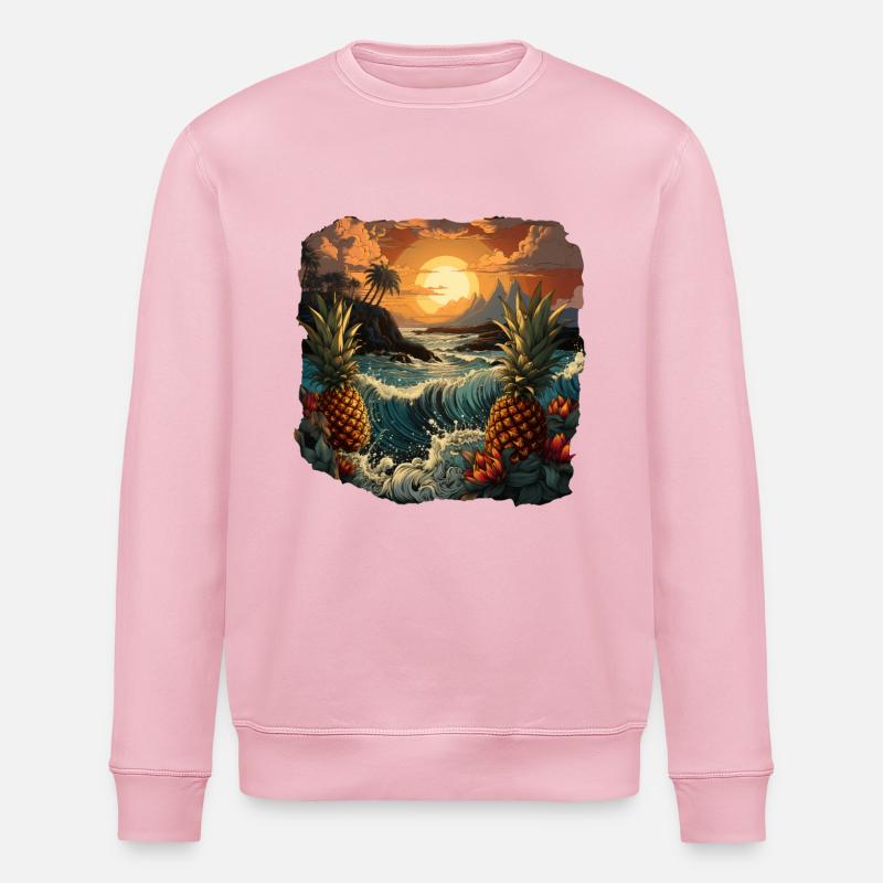 Pineapple - Stanley/Stella ROLLER Unisex Organic Sweatshirt - cotton pink