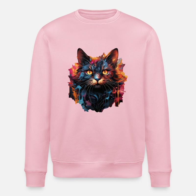 Chat - Sweat bio ROLLER Stanley/Stella Unisexe - rose pâle