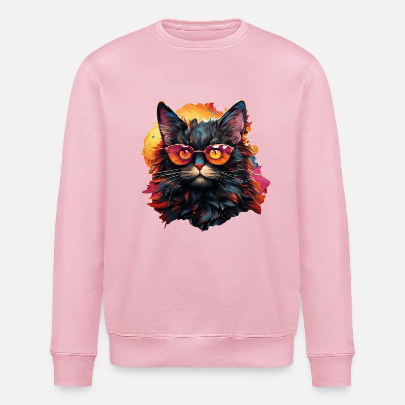 Chat - Sweat bio ROLLER Stanley/Stella Unisexe - rose pâle