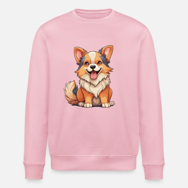 Hund - Kawaii Style - Stanley/Stella Unisex Bio-Sweatshirt ROLLER - Hellrosa