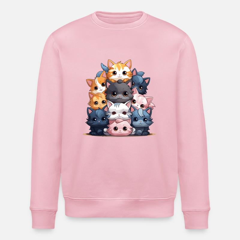 Chat - Style Kawaii - Sweat bio ROLLER Stanley/Stella Unisexe - rose pâle