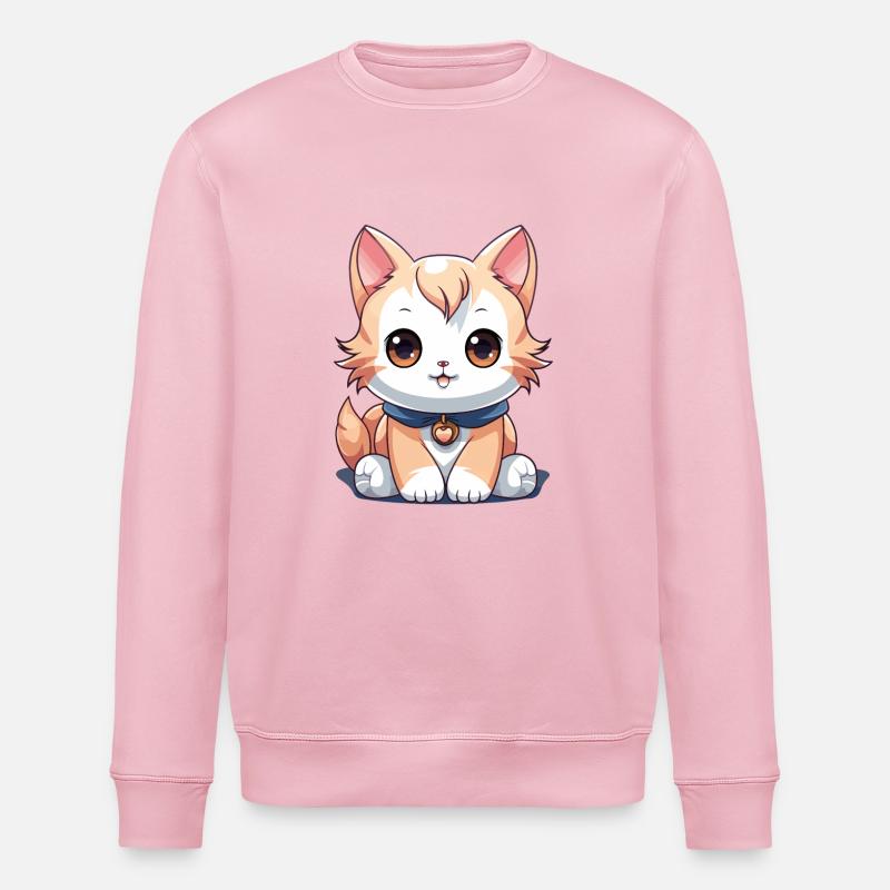 Katze - Kawaii Style - Stanley/Stella Unisex Bio-Sweatshirt ROLLER - Hellrosa