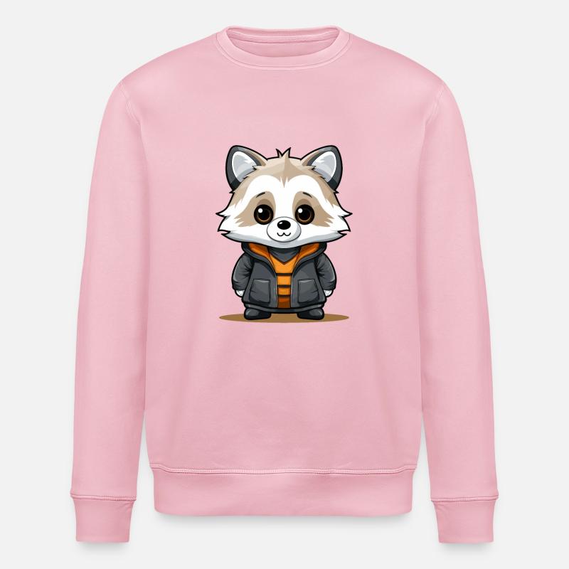 Waschbär - Kawaii Style - Stanley/Stella Unisex Bio-Sweatshirt ROLLER - Hellrosa