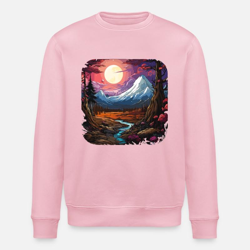 Landschaft - Illustration - Stanley/Stella Unisex Bio-Sweatshirt ROLLER - Hellrosa