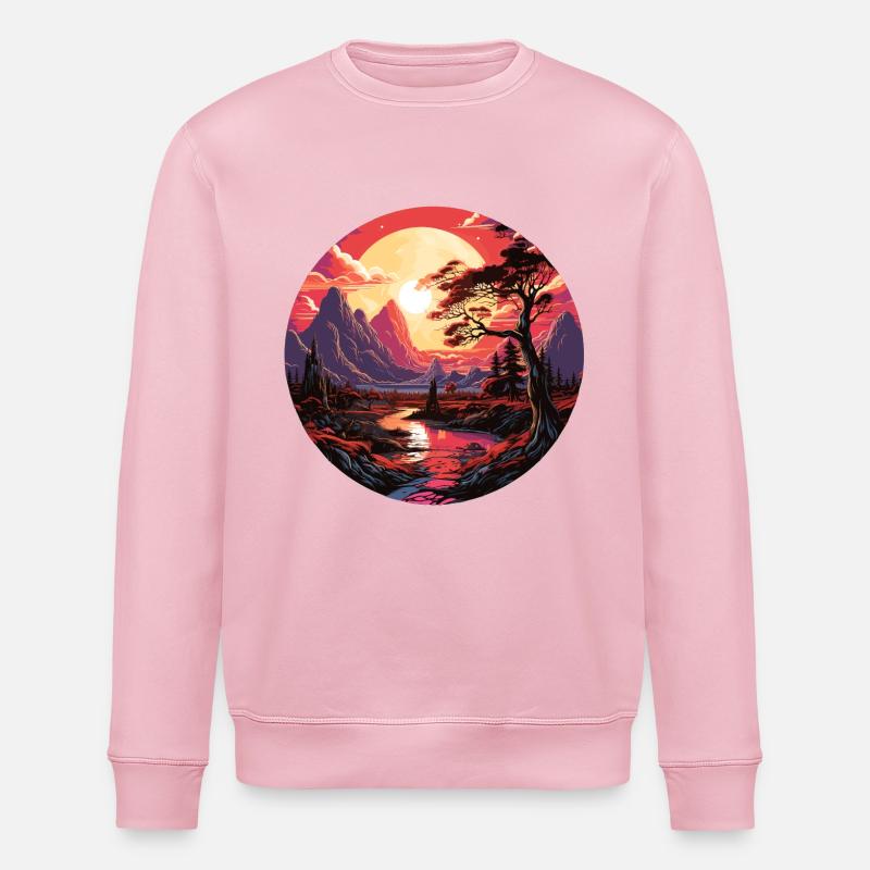 Landschaft - Illustration - Stanley/Stella Unisex Bio-Sweatshirt ROLLER - Hellrosa