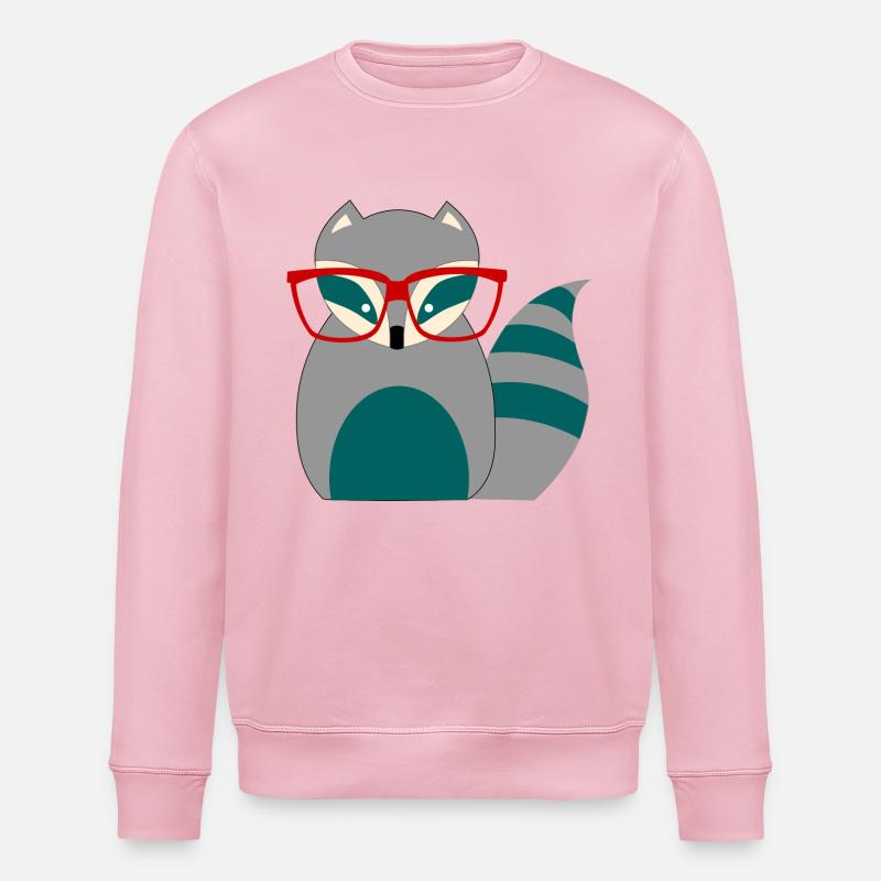 Waschbär Nerd - Stanley/Stella Unisex Bio-Sweatshirt ROLLER - Hellrosa