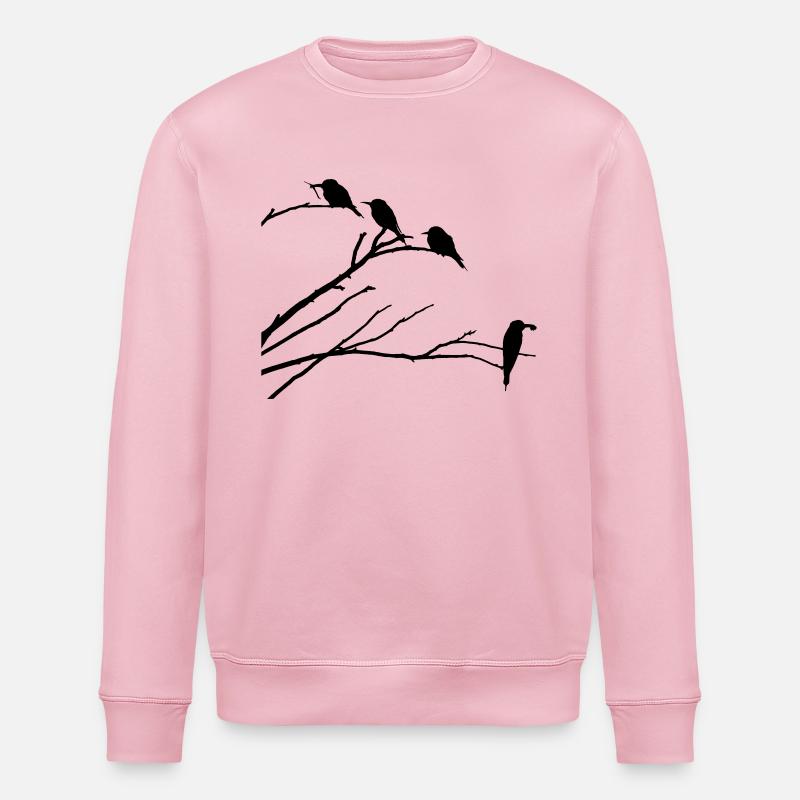 Vögel auf Ast - Stanley/Stella Unisex Bio-Sweatshirt ROLLER - Hellrosa