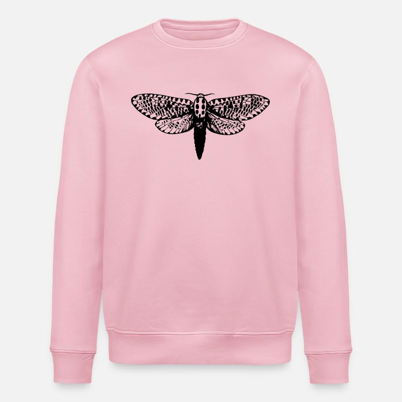 Moth drawing - Stanley/Stella ROLLER Unisex Organic Sweatshirt - cotton pink
