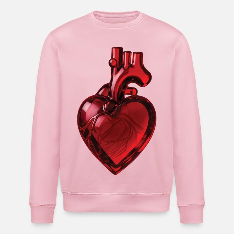 RUBINGLASHERZ – Frieden & Liebe - Stanley/Stella Unisex Bio-Sweatshirt ROLLER - Hellrosa