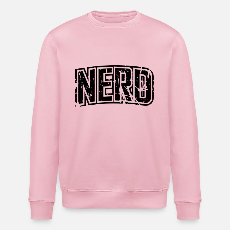 lettrage en détresse cru Nerd - Sweat bio ROLLER Stanley/Stella Unisexe - rose pâle