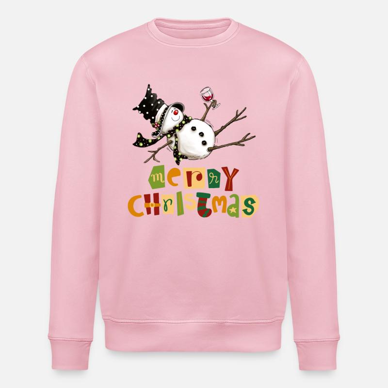 Lustiges Schneemann-Weihnachtsdesign - Stanley/Stella Unisex Bio-Sweatshirt ROLLER - Hellrosa