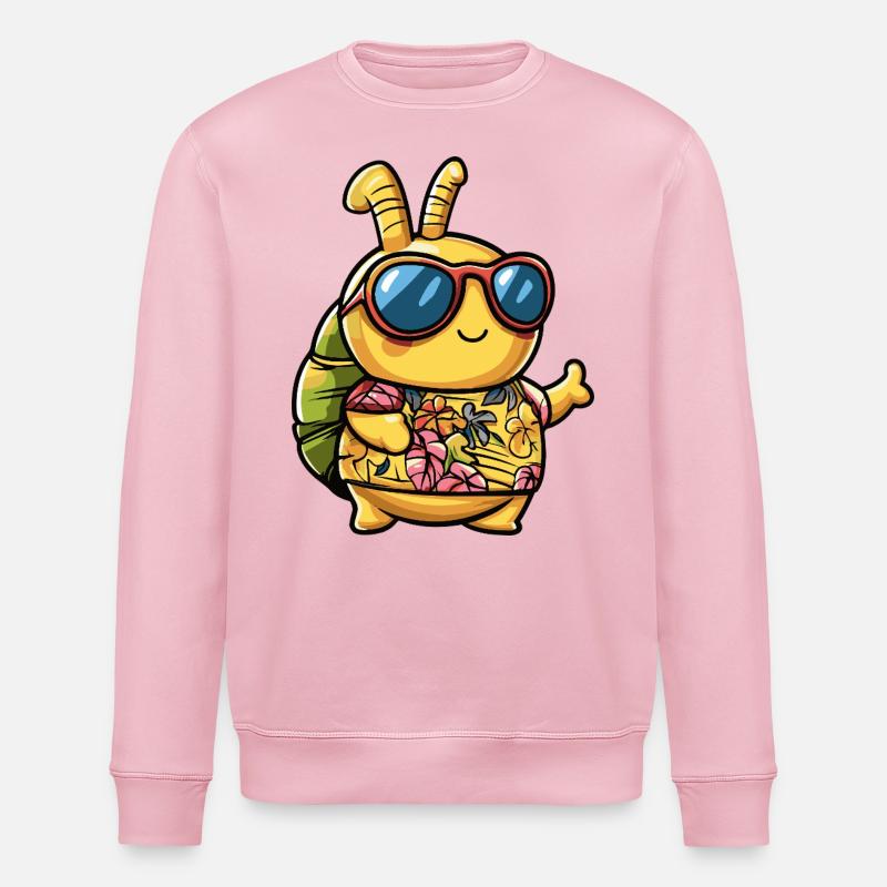 Escargot Drôle d’été - Sweat bio ROLLER Stanley/Stella Unisexe - rose pâle