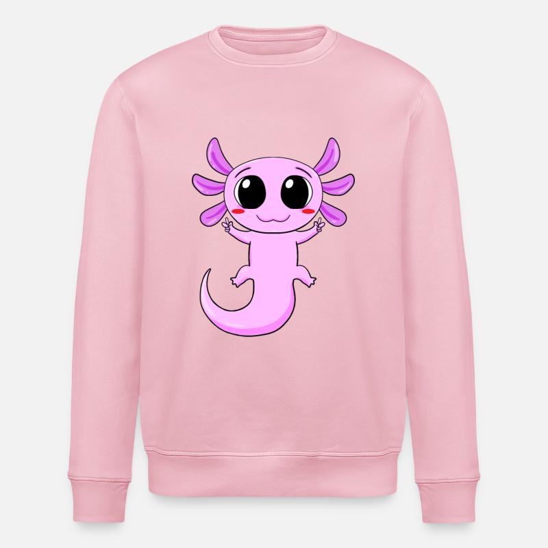 Axolotl Peace Zeichen - Stanley/Stella Unisex Bio-Sweatshirt ROLLER - Hellrosa