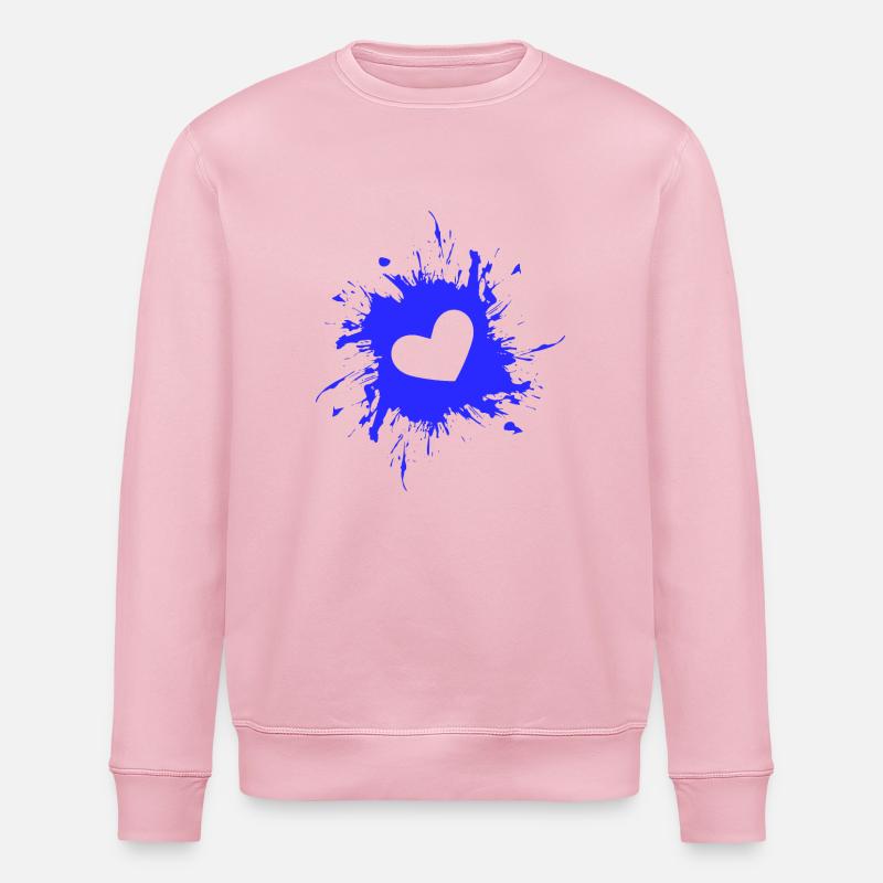 Herz Fleck Tinte Blau - Stanley/Stella Unisex Bio-Sweatshirt ROLLER - Hellrosa