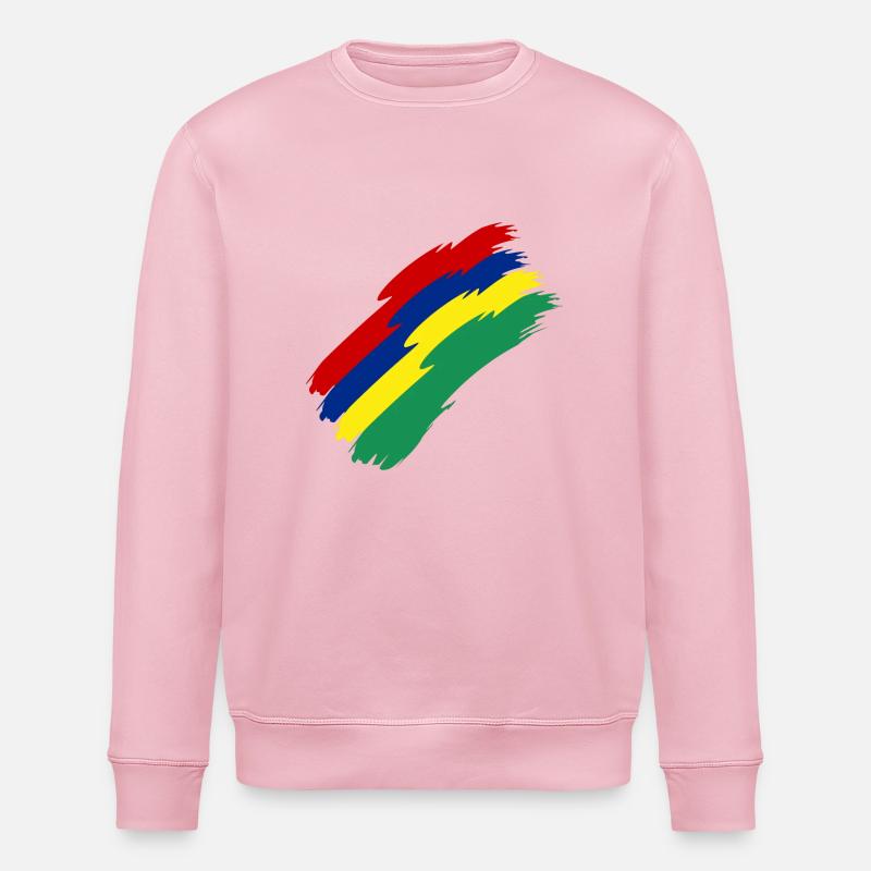 Mauritius Fahne Farben - Stanley/Stella Unisex Bio-Sweatshirt ROLLER - Hellrosa