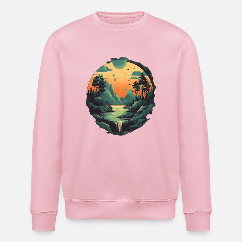 Paysage - Sweat bio ROLLER Stanley/Stella Unisexe - rose pâle