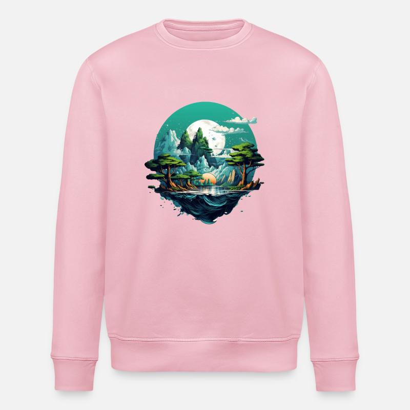 Landschaft - Stanley/Stella Unisex Bio-Sweatshirt ROLLER - Hellrosa