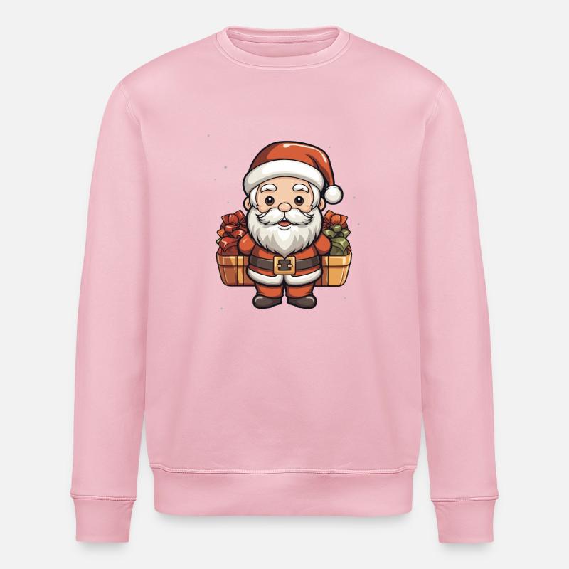Weihnachtsmann Design - Kawaii Style - Stanley/Stella Unisex Bio-Sweatshirt ROLLER - Hellrosa