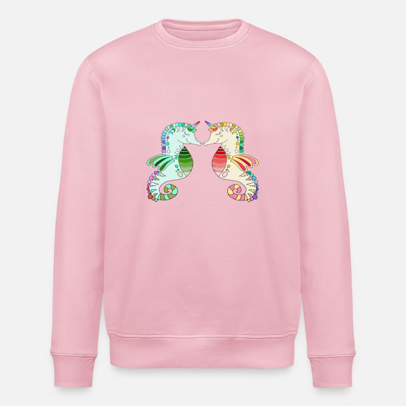 seepferdchen liebe - seepferd meerestier - Stanley/Stella Unisex Bio-Sweatshirt ROLLER - Hellrosa