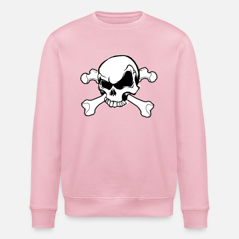 Schädel Totenkopf - Stanley/Stella Unisex Bio-Sweatshirt ROLLER - Hellrosa