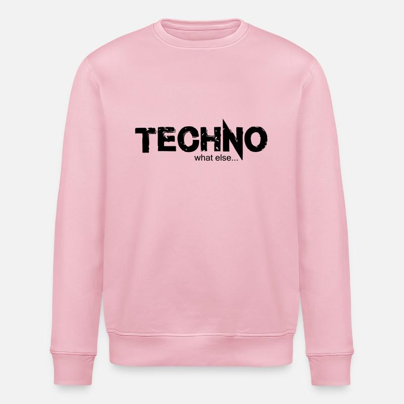 TECHNO what else .... Design 2 - Stanley/Stella ROLLER Unisex Organic Sweatshirt - cotton pink