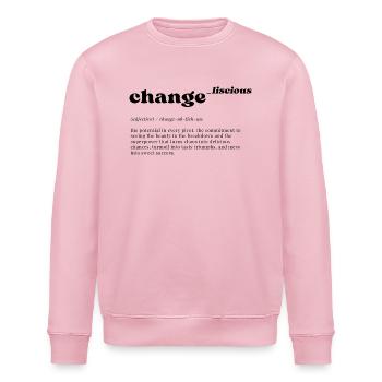 change_liscious: Pivot to Potential - BLACK - Stanley/Stella Unisex Bio-Sweatshirt ROLLER - Hellrosa - Vorne - Nik (191cm)