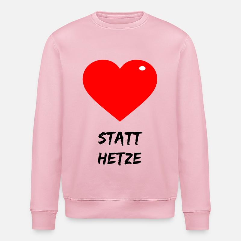 Herz Statt Hetze - Stanley/Stella Unisex Bio-Sweatshirt ROLLER - Hellrosa