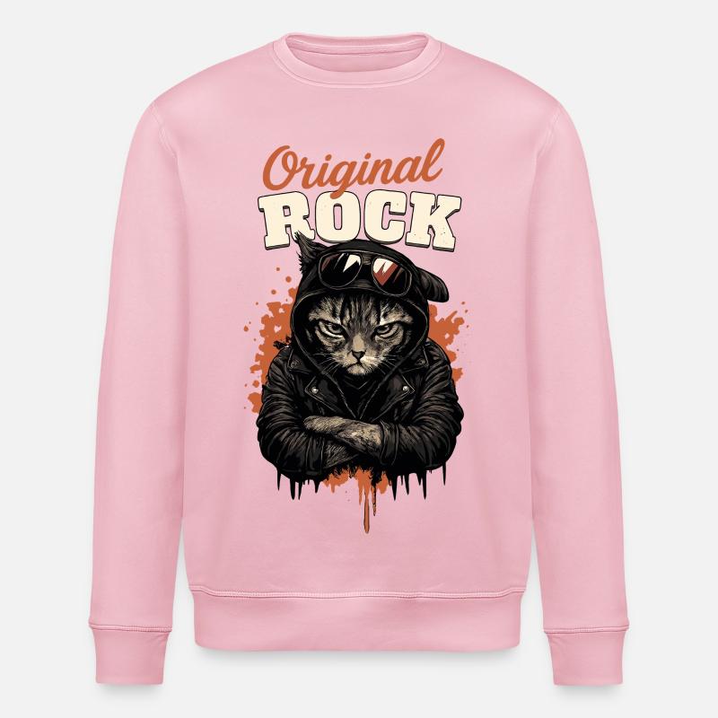 Cooler Kater - Stanley/Stella Unisex Bio-Sweatshirt ROLLER - Hellrosa