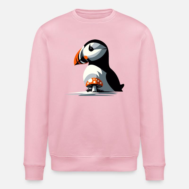 Macareux et champignon - Sweat bio ROLLER Stanley/Stella Unisexe - rose pâle