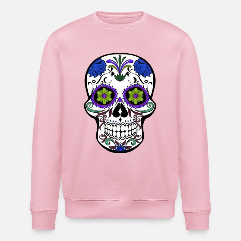 mexikanischer Schädel - Stanley/Stella Unisex Bio-Sweatshirt ROLLER - Hellrosa