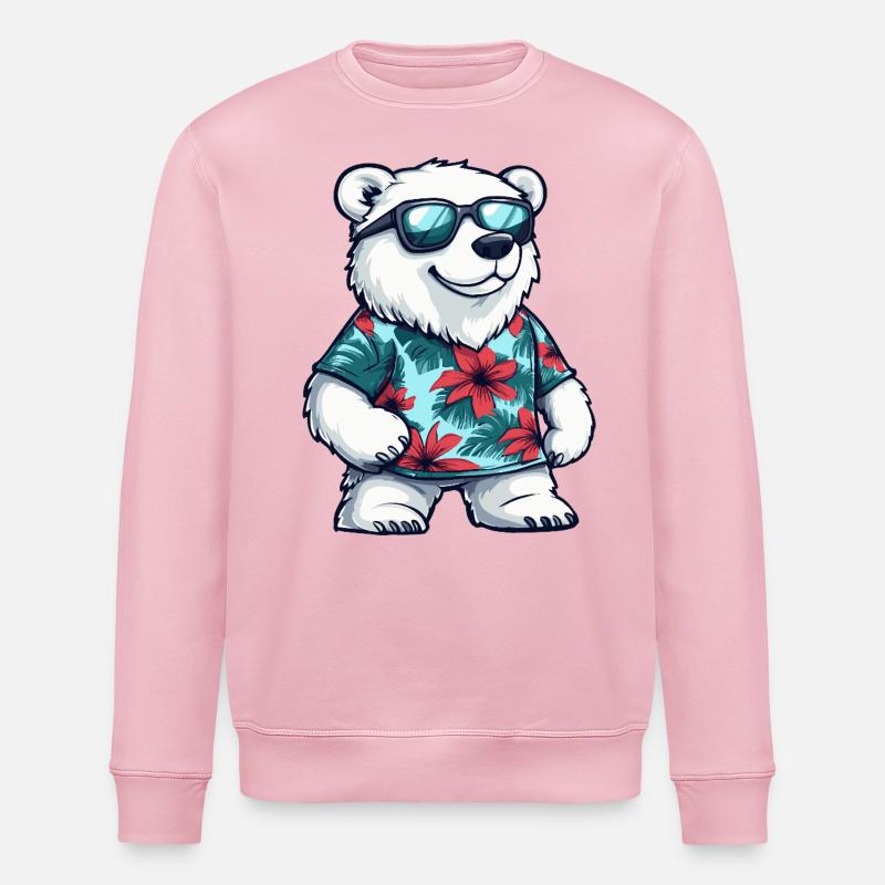 Eisbär Lustig Sommer - Stanley/Stella Unisex Bio-Sweatshirt ROLLER - Hellrosa