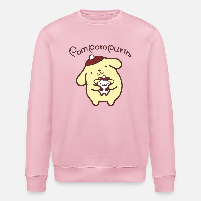 Pompompurin & Muffin forklædt som Pompom Purine - Stanley/Stella økologisk unisex-sweatshirt ROLLER - lys rosa