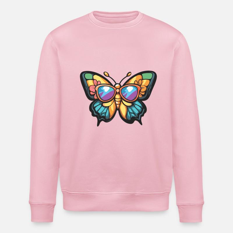 Butterfly Funny Summer - Stanley/Stella ROLLER Unisex Organic Sweatshirt - cotton pink
