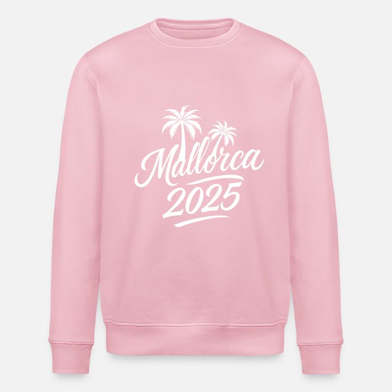 Majorque 2025 Palmiers - Sweat bio ROLLER Stanley/Stella Unisexe - rose pâle