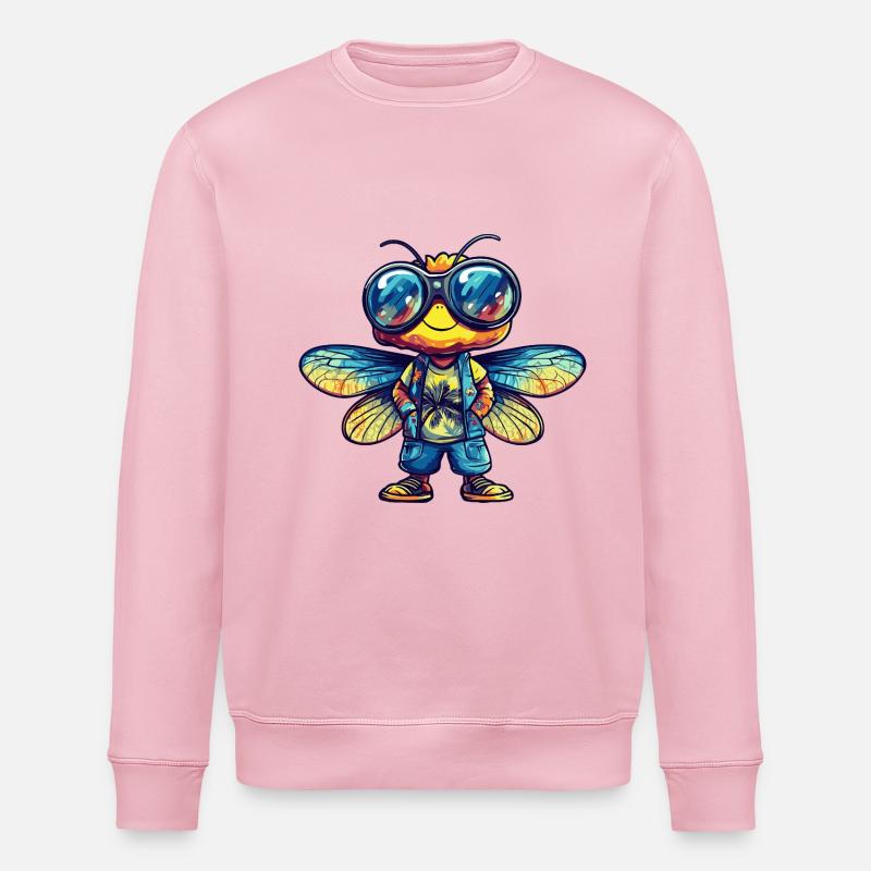 Libelle Lustig Sommer - Stanley/Stella Unisex Bio-Sweatshirt ROLLER - Hellrosa