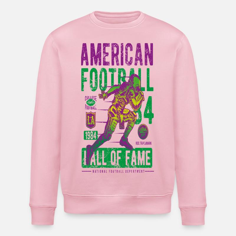Fútbol americano - Sudadera ecológica unisex ROLLER de Stanley/Stella - rosa claro