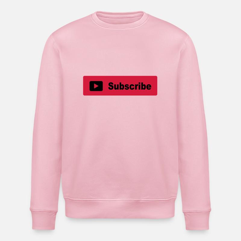 Subscribe Button - Stanley/Stella ROLLER Unisex Organic Sweatshirt - cotton pink