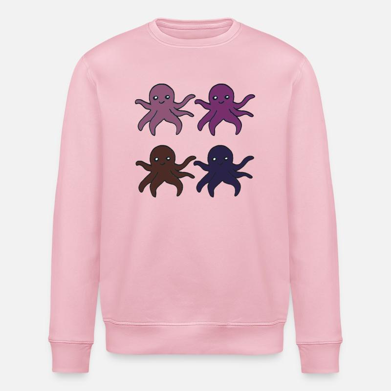 Pieuvre 4 plis - Sweat bio ROLLER Stanley/Stella Unisexe - rose pâle