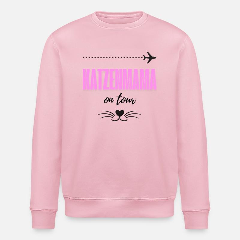 Katzenmama on tour - Stanley/Stella Unisex Bio-Sweatshirt ROLLER - Hellrosa